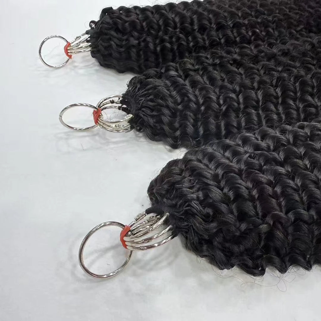 NABI Pre-Separated Crochet Human Hair Bundle Miracle Knots Braiding 14-18inch Water Wave Curly Human Hair for Women