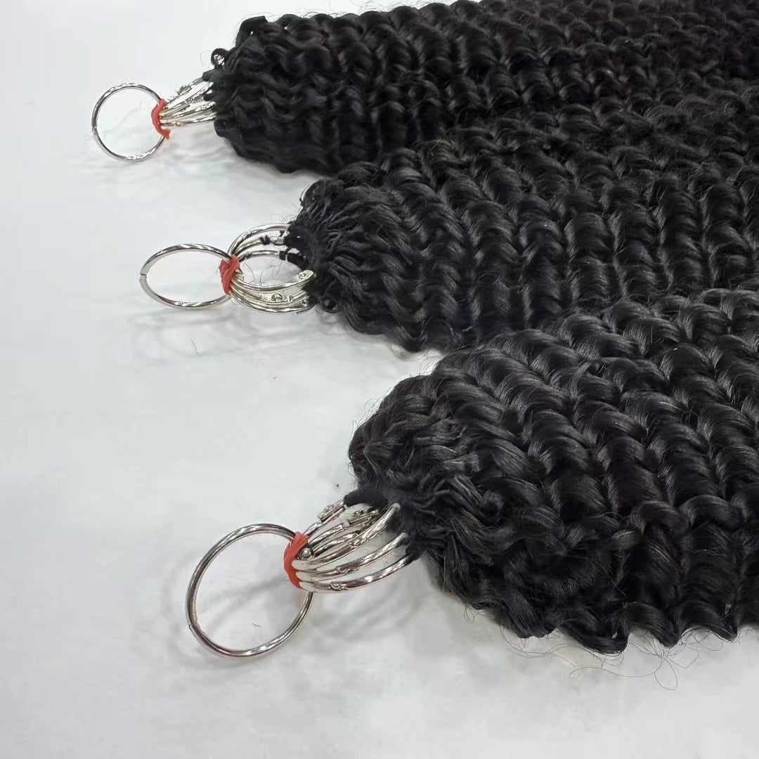 NABI Pre-Separated Crochet Human Hair Bundle Miracle Knots Braiding 14-18inch Water Wave Curly Human Hair for Women