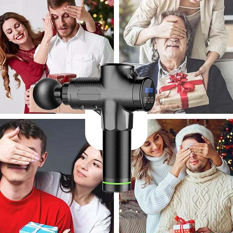 30 Levels Deep Muscle Massage Gun Electric Percussion Pistol Massager For Body Neck Back Leg Fitness Tool