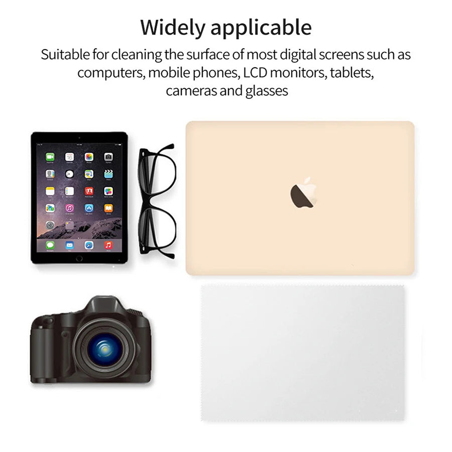 Microfiber Dustproof Cleaning Cloth Notebook Keyboard Blanket Cover Laptop Screen Cleaner Kit for MacBook Pro 13/15/16 Inch Pods