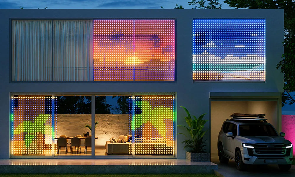 Smart LED Curtain Lights, 400 LEDs RGB+IC Color Changing Wall Lights, 9.84x9.84ft Indoor Dynamic DIY Pattern LED String Lights