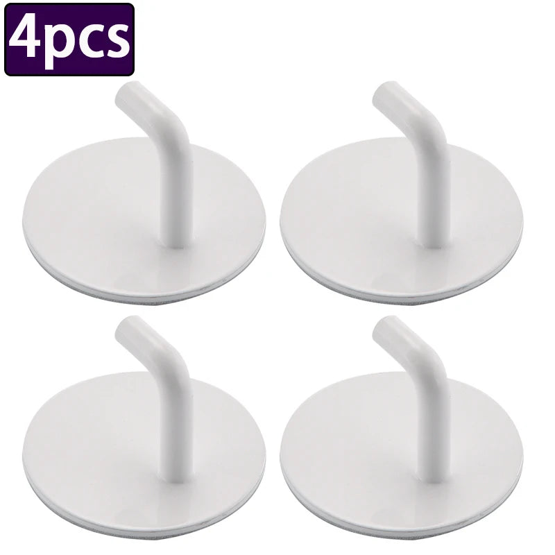4pcs Stainless Steel Wall Hook Storage Hanger for Key Bag Clothes Waterproof Kitchen Bathroom Robe Towel Hook Organizer Accessor
