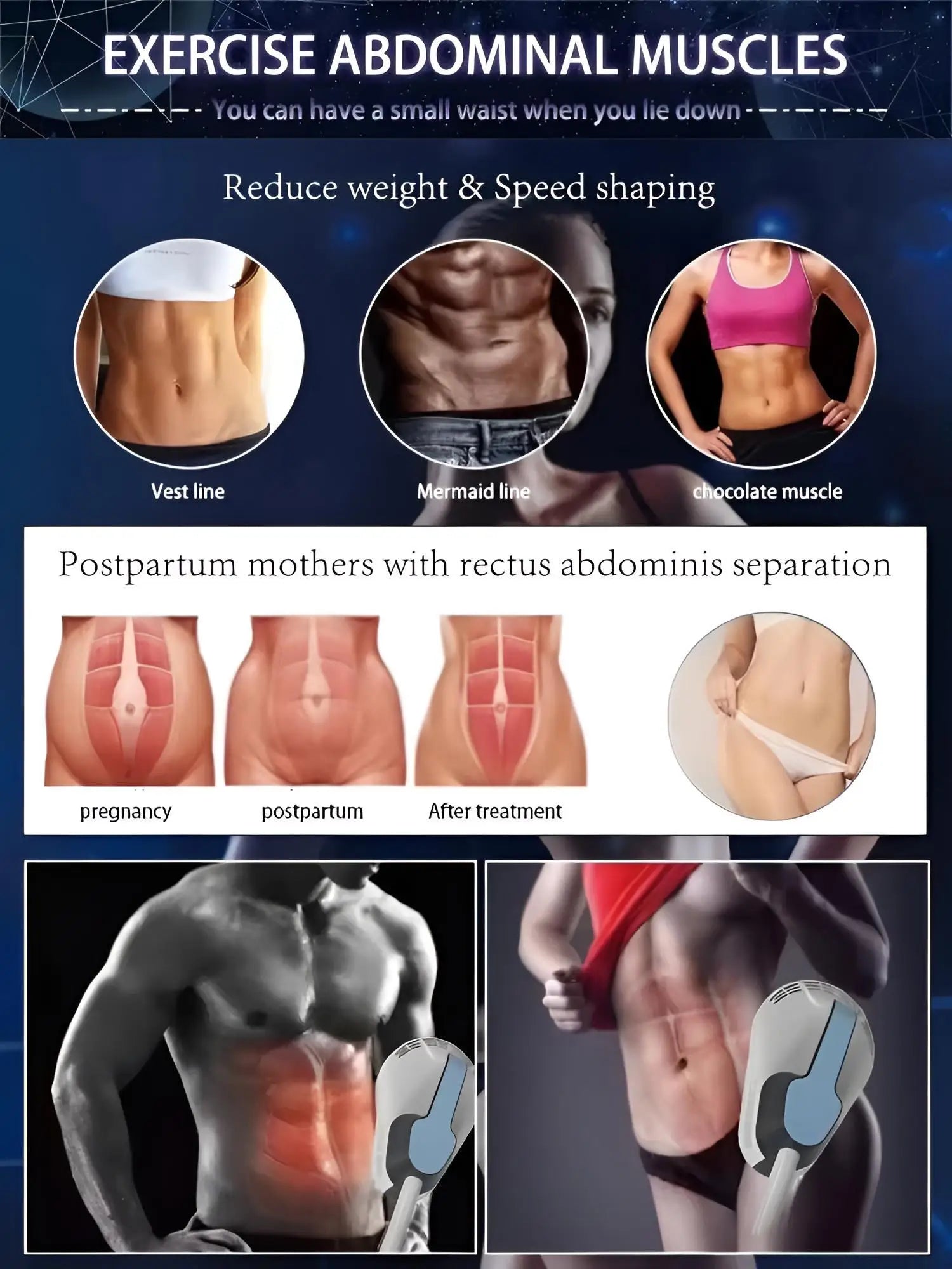 Portable Body Slimming Machine Upgrade 15T Muscle Trainer RF for Home Use 36000 Contractions Session Portable Body Toner for Bel