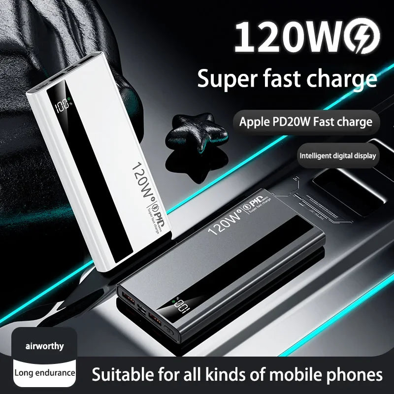 500000mAh PowerBank 120W Super Fast Charging Portable External Battery Powerbank for iphone Huawei 50000mAh/30000mah