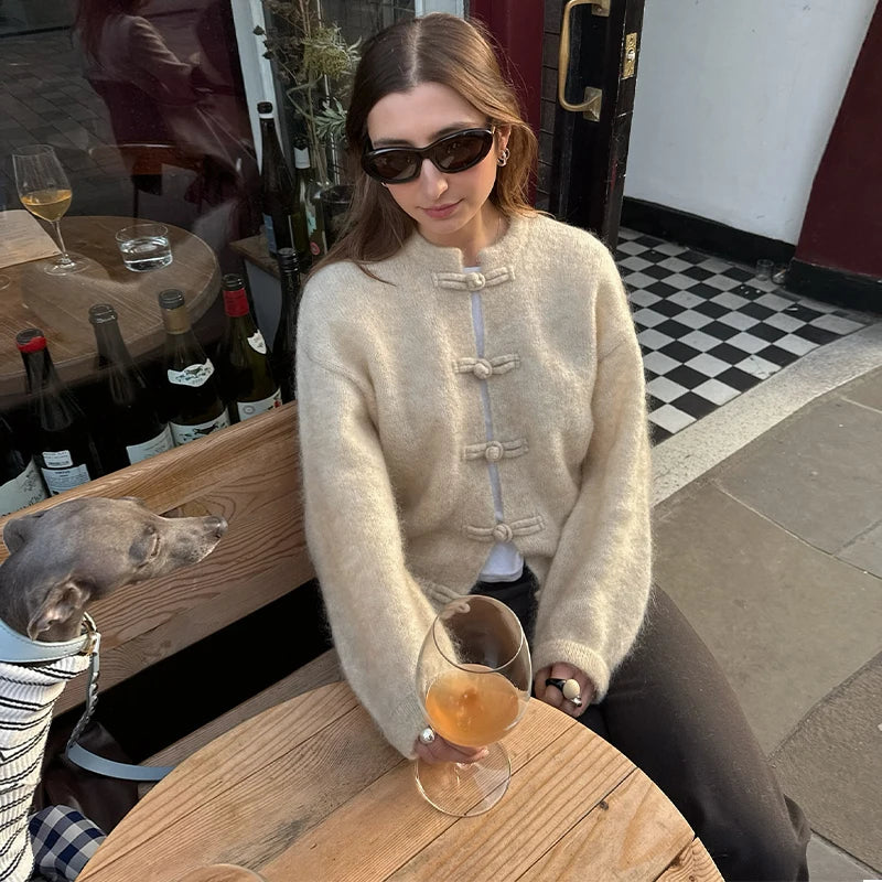 Casual Knitted Solid Cardigan Women Elegant Full Sleeve Single Breasted Sweater Female 2026 Autumn All-match Sweaters Lady