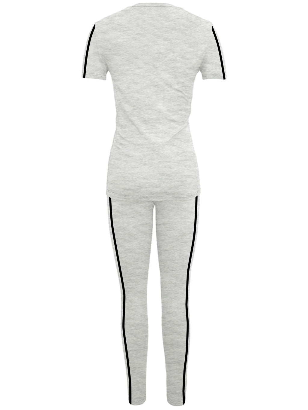 Women's Side-Striped Summer Sportswear Set Short Sleeve Long Pants Breathable Base Layer Clothing Colorful Casual Outfit