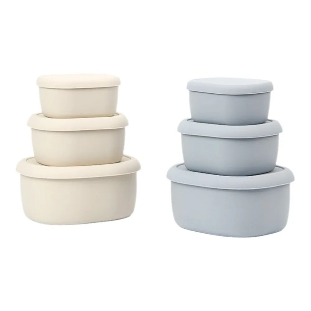 New Food Grade Silicone Lunch Box with Lid Leak Proof Food Container BPA-Free 200/300/600ML Microwave Oven Lunch Box Picnic