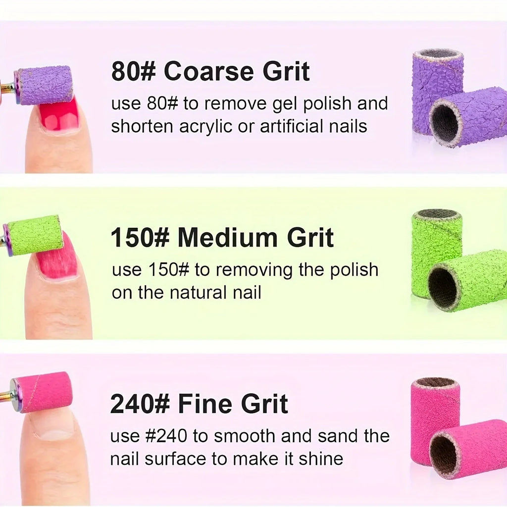 Nail drill kit, including core shaft and polishing belt set, suitable for removing nail polish, making fake nails and polishing