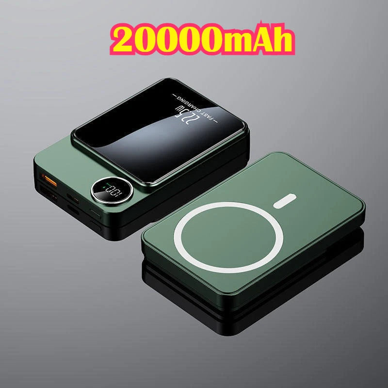 20000mAh Alloy Magnetic Powerbank Magnetic Power Bank Wireless Fast Charger for IPhone 17 16 151413 Backup Battery for Magsafe