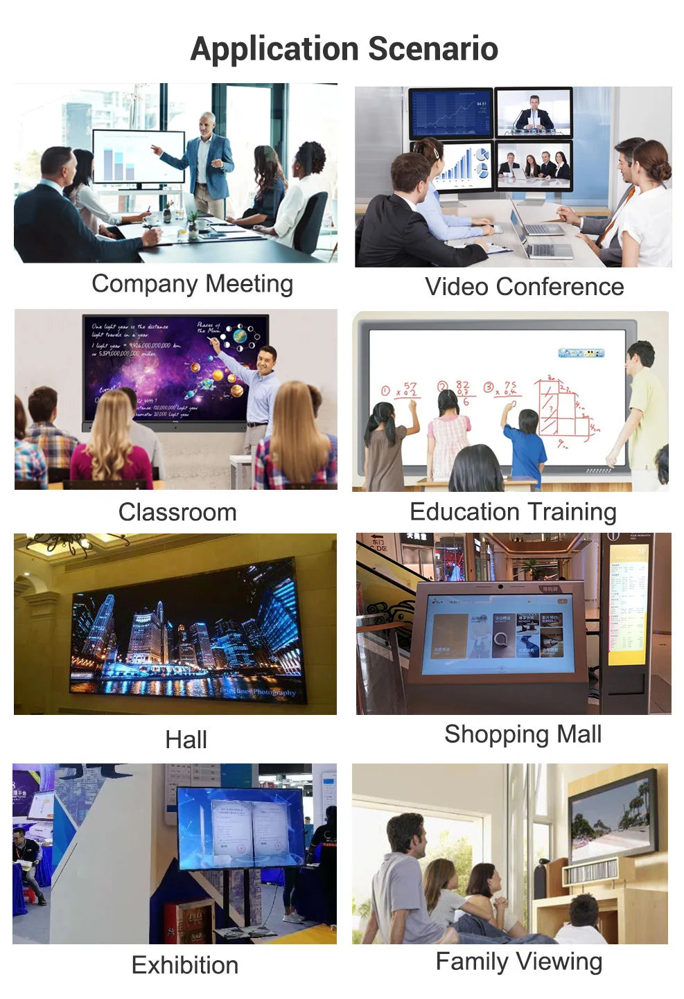 55/65/70/84 Inch IR All in One Pc Multi Touch Interactive Flat Panel Display, Hot Sales for Commercial and Educational Use
