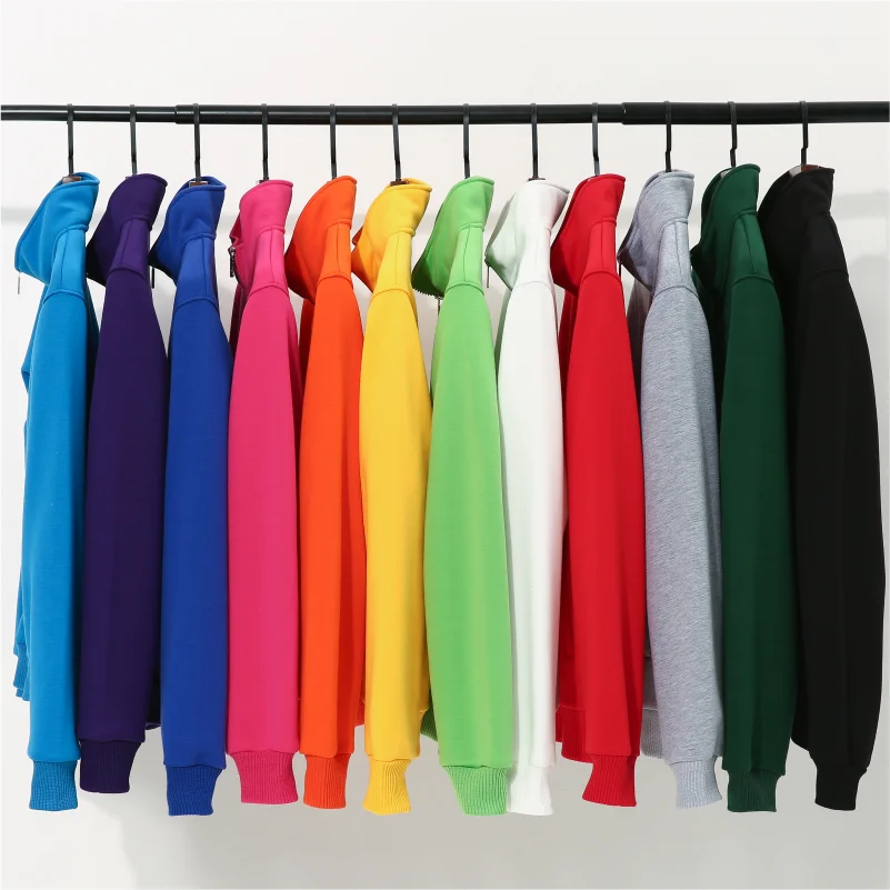 Winter Men Women Fleece Warm Jacket Custom Logo Company Team Casual Coat Printing Design Stand Collar Sweatshirt Embroidery
