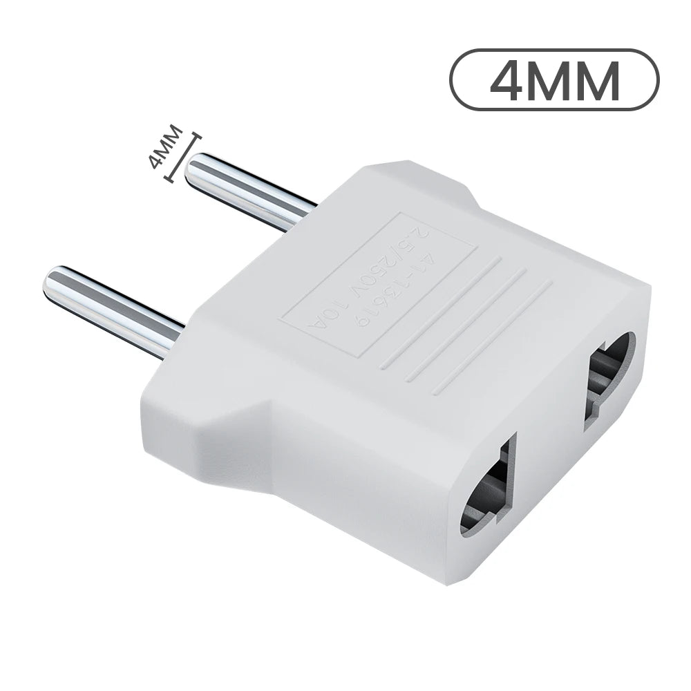 Electrical Socket Plug Adapter US to EU Converter Plug Power Travel Adapter American China KR To Europe Plug Adapter 4.8mm/4.0mm