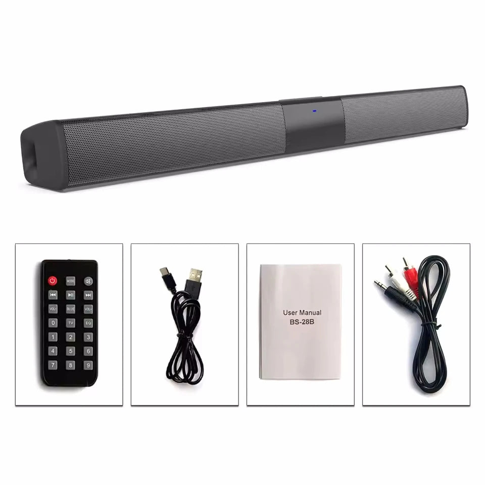 Wireless Subwoofer Soundbar For TV Bluetooth Speaker Sound Bar Box Music Radio FM Big Bocina Bass Blootooth Caixa De Som Coluna