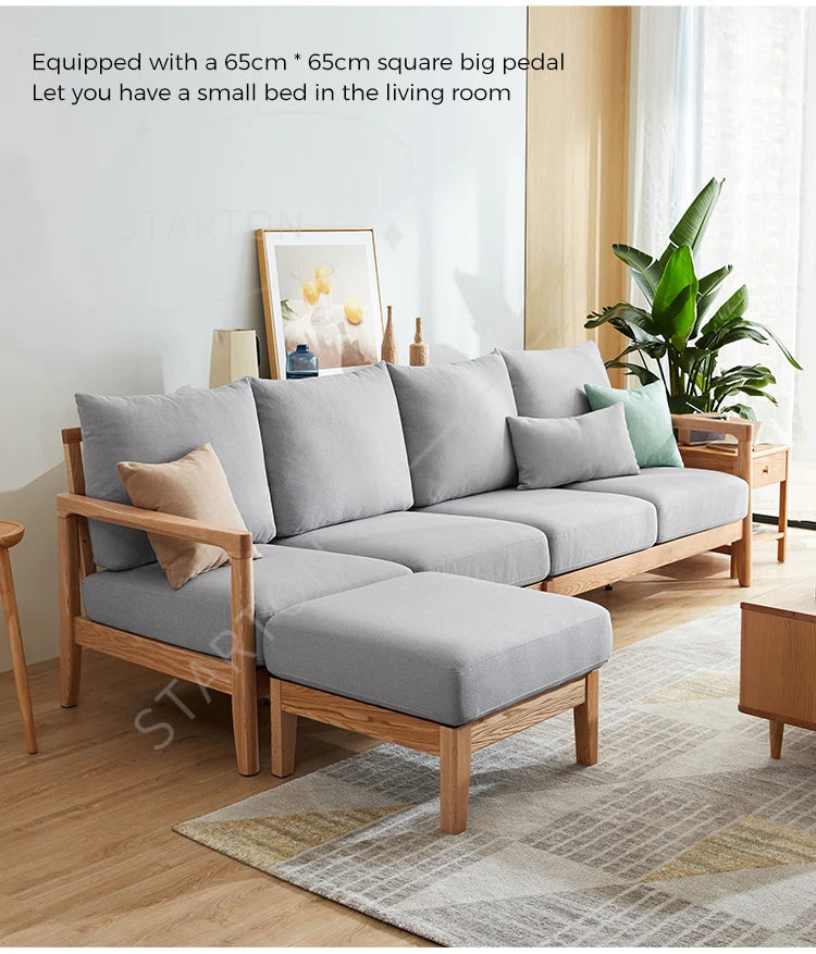 Wooden Sofa with Removable Cover Feature