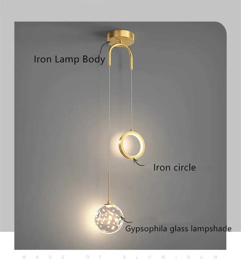 Modern Simplicity LED Pendant Light Indoor Lighting Fixture Living Bedroom Bedside Home Decoration Dining Table Hanging Lamps