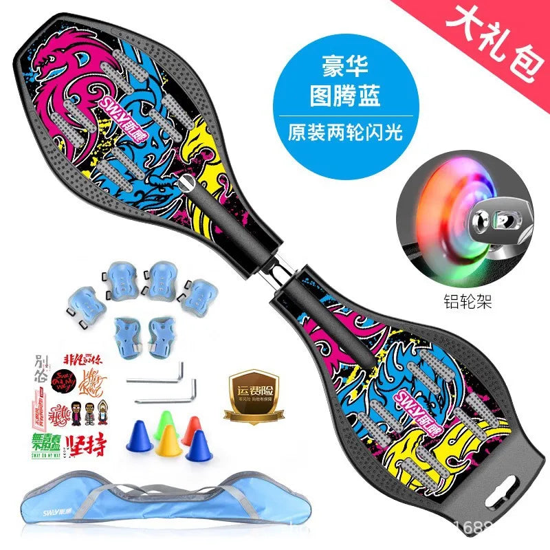 Good Quality Twist Skateboard Wave Board with 2 Wheels Snake Skate Board/wave Board Skateboard Scooter Parts Accessories