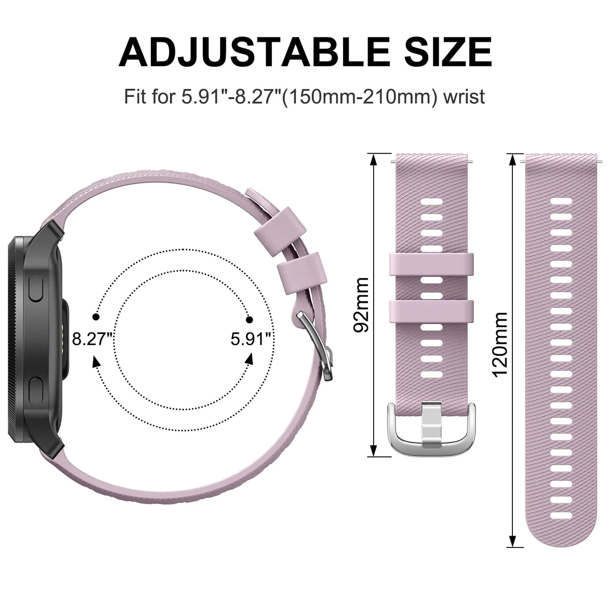 18/20/22mm Strap For Garmin Forerunner 170 70 255S 245 645 970 570 55/Venu 4 3 3S 2 2S/Vivoactive 6 5 4 Silicone Band Bracelet