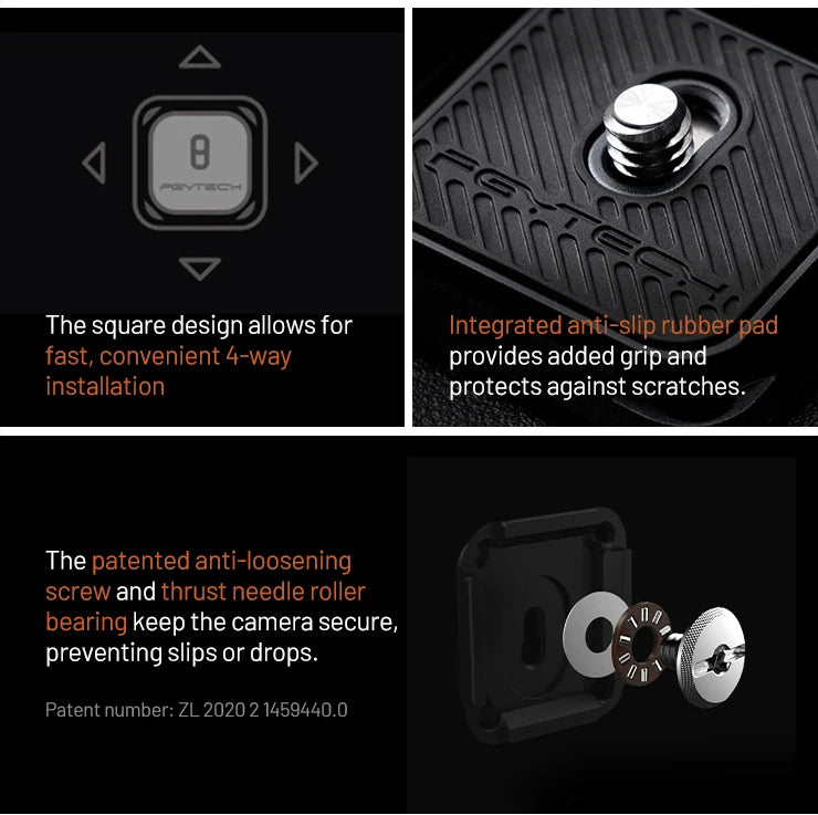 PGYTECH Camera Shoulder Strap Mount Quick Release Clamp & Plate Kit, Aluminum Alloy Arca Swiss Plate Camera Adapter