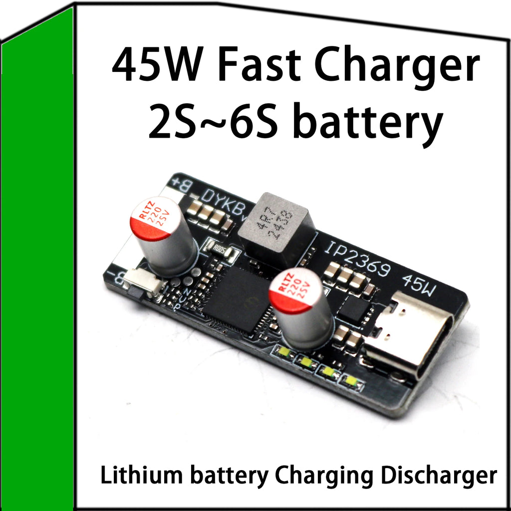 IP2369 PD3.1 45W 2S~6S Lithium Battery Charging & Discharging 3S, 4S, 5S Li-ion LiFePO4 BMS Fast Charger for Drones Power Tools