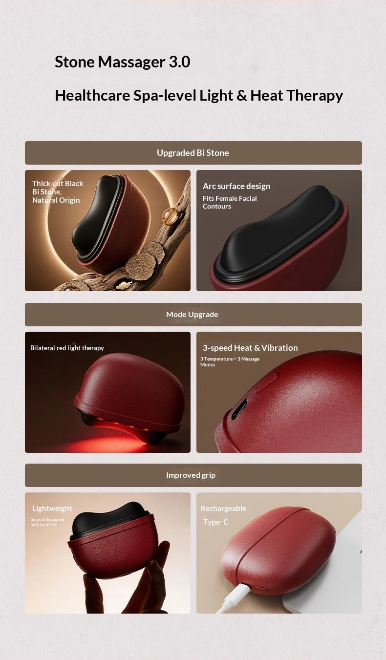 Facial Massager Electric Gua Sha Facial Sculpting Tool with Heated Vibration for Neck Face Skin Firming Home SPA