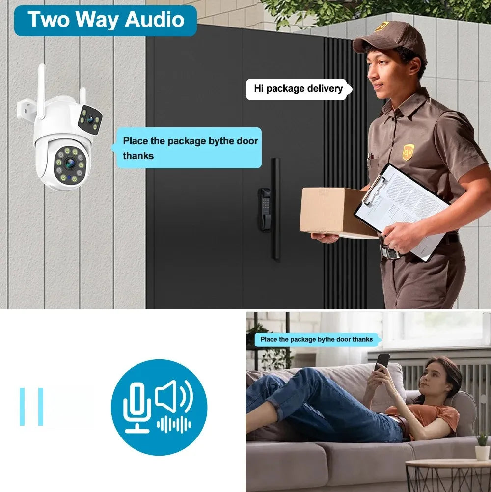 6MP Dual-Lens PTZ Camera Outdoor - WiFi 6/AI Tracking 2-Way Audio IP66 Waterproof CCTV Security System with P2P O-kam Pro