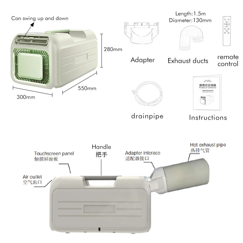 Model Functional Portable 4800btu Cooling Only Air Conditioner With Sleep Mode Durable Quality For Car & RV Use