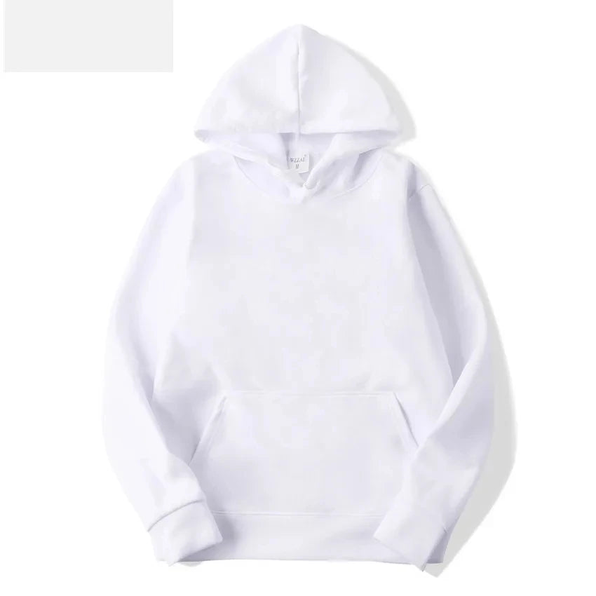 2025 unisex hooded sweatshirt men's solid color sweatshirt men's and women's long sleeved plug-in pocket pullover