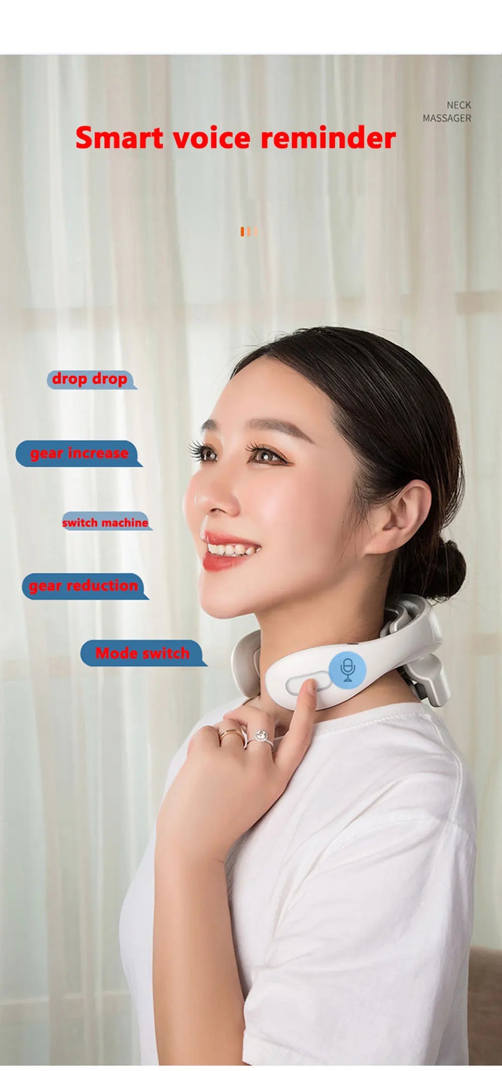 Smart Neck Massage Instrument Portable Shoulder Neck Massage Cervical Vertebra Health Care Vibrator Red Light Massage