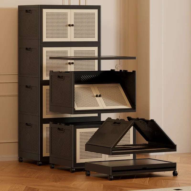 Medieval Folding Storage Cabinet Multi-layer Shelf Cabinet Locker Living Room Premium Clothes Children's Storage Wardrobe