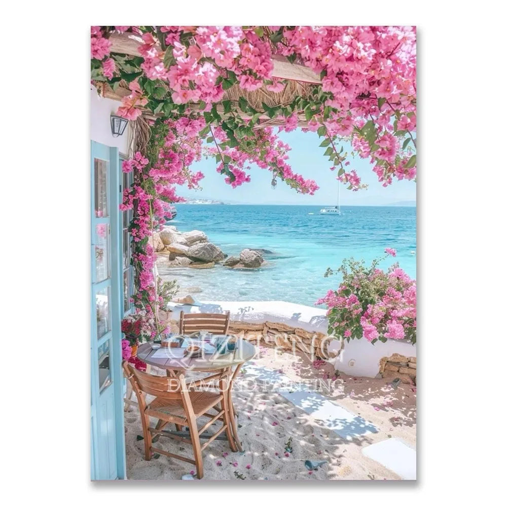 European Architecture 5D DIY Diamond Painting Kit Natural Landscape Full Diamond Mosaic Cross Stitch Kit Room Decoration Gift