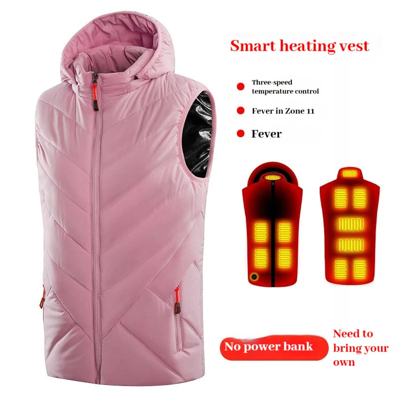 New 11 Wheel Drive Unisex Heating Suit for Men USB Smart Heating Vest for Men, Electric Heating Graphene Heating Suit