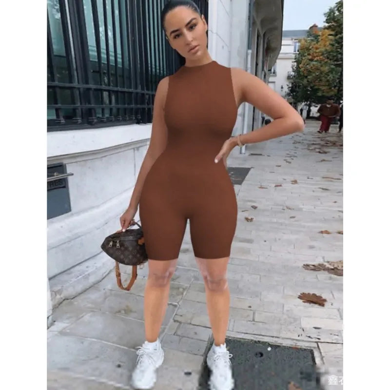 Pencil Jumpsuit for Women Full Seasons Casual Fitness Sporty Playsuit Sleeveless Slim Activewear All In One Jumpsuit Clothing