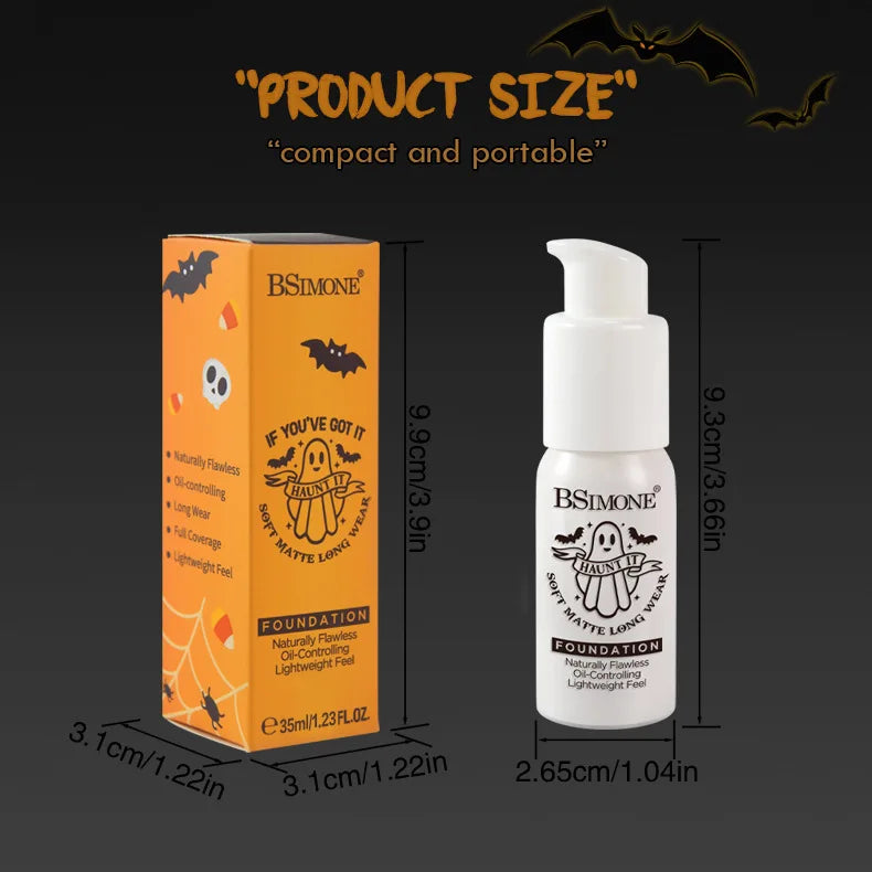 White Foundation for Halloween Makeup –Full Coverage Matte Face Paint for Cosplay Clown Vampire Skull,Non-Toxic Body Paint Cream