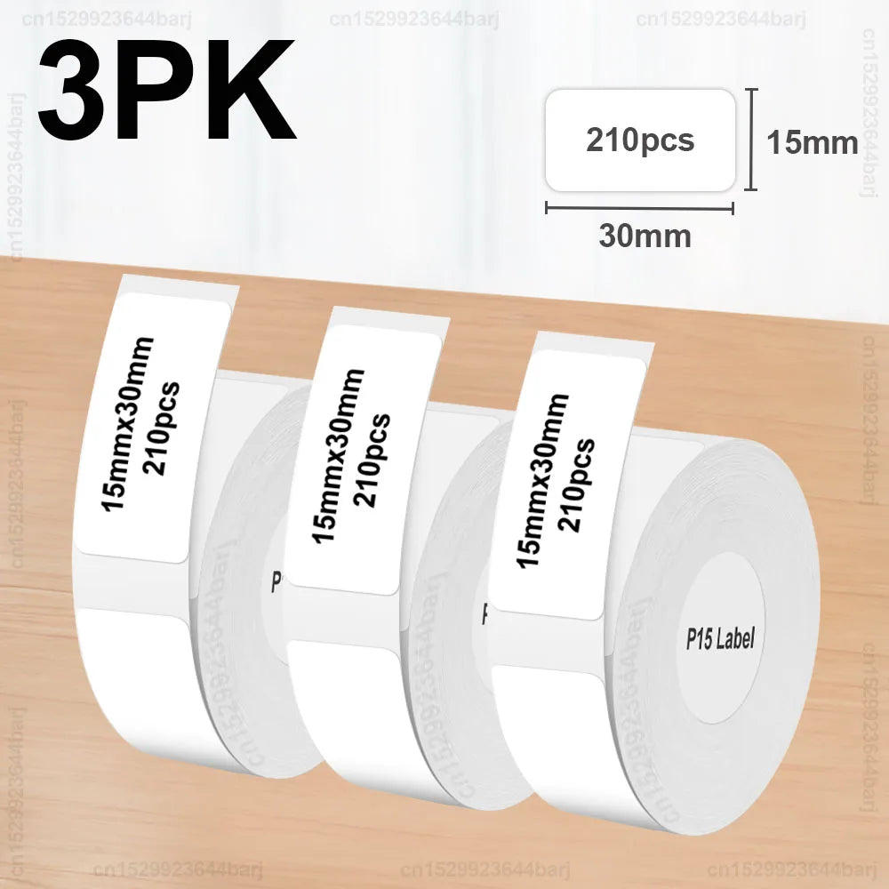 3pcs/6pcs P15 Label Printer Sticker 12*40mm Label Tape Thermal Label Paper Compatible Phomemo D30 Q30 Marklife P15 P12 Labeller
