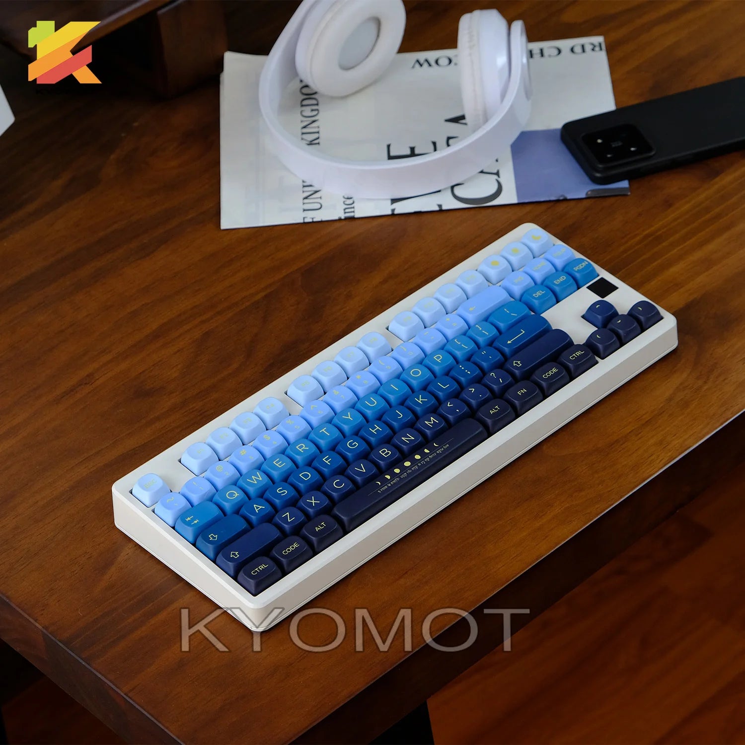 KYOMOT 125 Keys Botanical Garden Keycaps MOA Profile PBT Dye Sub Gradient Keycaps For MX Switches DIY Mechanical Keyboard Gifts