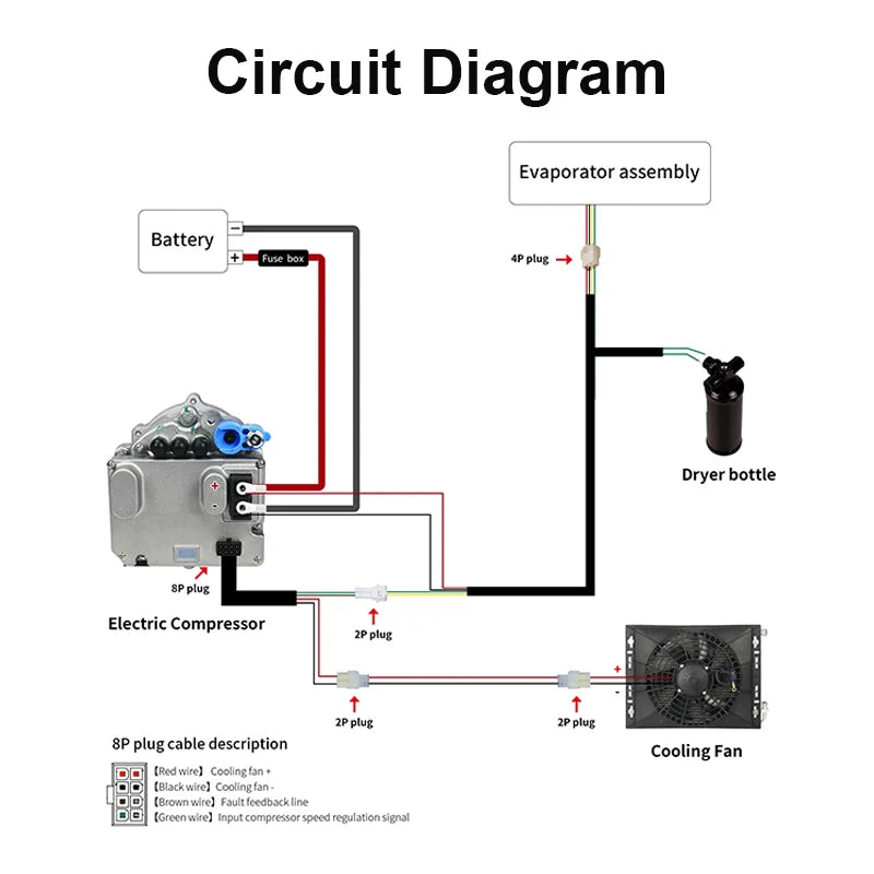 Universal 406‑4 Holes 12V/24V 3400Kcal Electric Auto A/C Compressor Evaporator Assembly  Air Conditioning System for Car Truck
