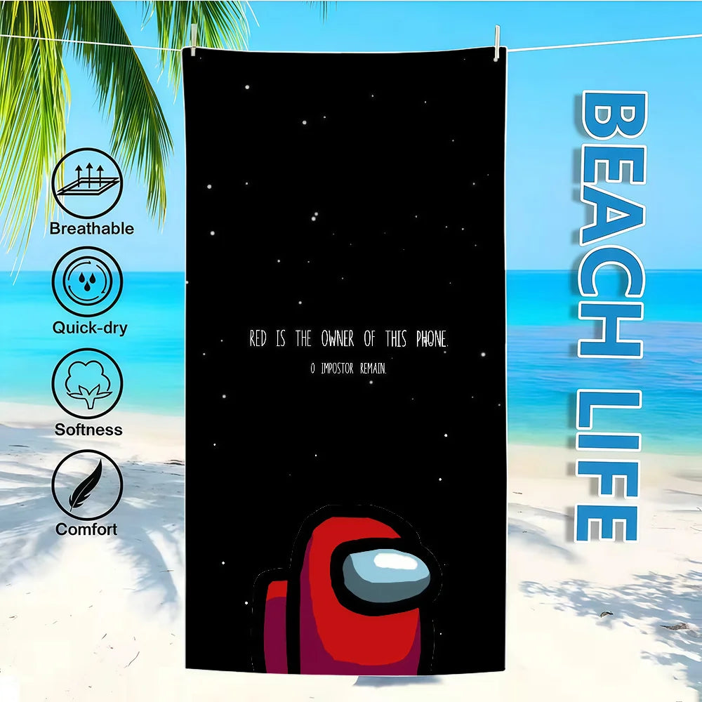 Towel Textile Bathrobe A-AmongS-ES Beach Quick-Drying Game Lightweight Portable Camping U-US-ES Swim Pool Travel