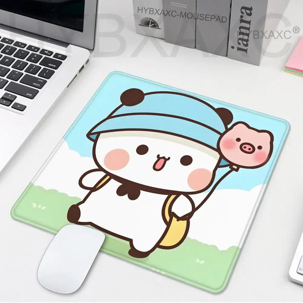 Cute Cartoon Couple DUDU BUBU Mousepad Small LockEdge Mouse Pad For Gamers Computer Desk Pad Rectangular Anti-slip Rubber