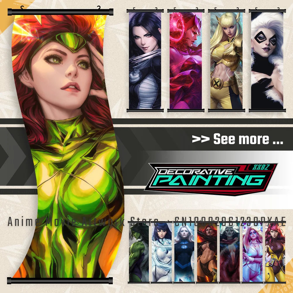 Marvel X-Men Phoenix Character Home Decor Anime Superhero Wall Art Hanging Painting Canvas Print Scrolls Picture Movie Poster