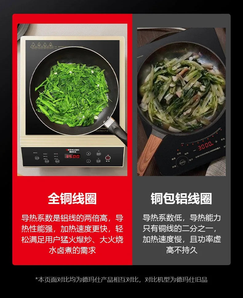 Commercial induction cooktop, high power 3500W, suitable for stir-frying, large pot cooking and general cooking