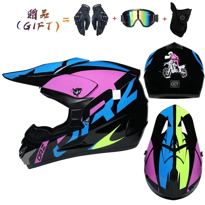 Send 3 pieces  motorcycle helmet children off-road helmet bike downhill AM DH cross helmet capacete motocross casco capacitance