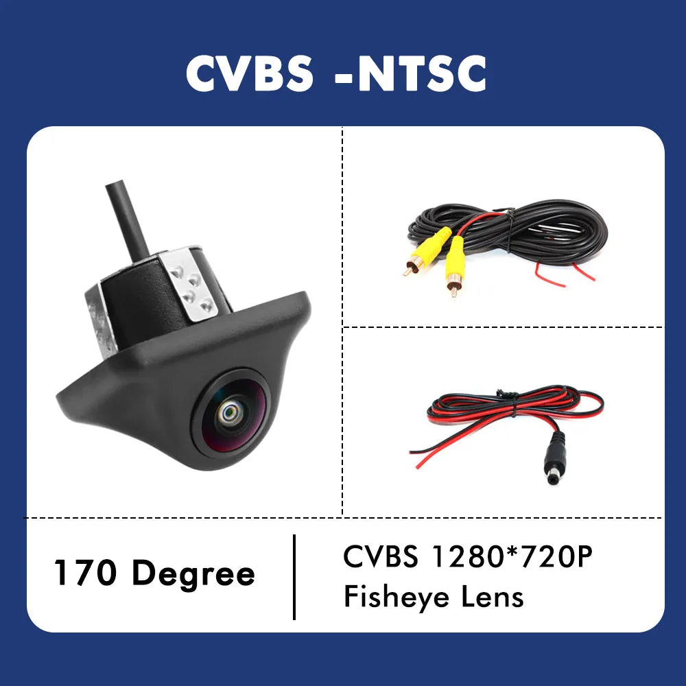 Smartour 4K AHD 1920*1080P Car Reverse Camera Rearview HD Night Vision 180" Fisheye Lens Auto Parking Frontview Assistance
