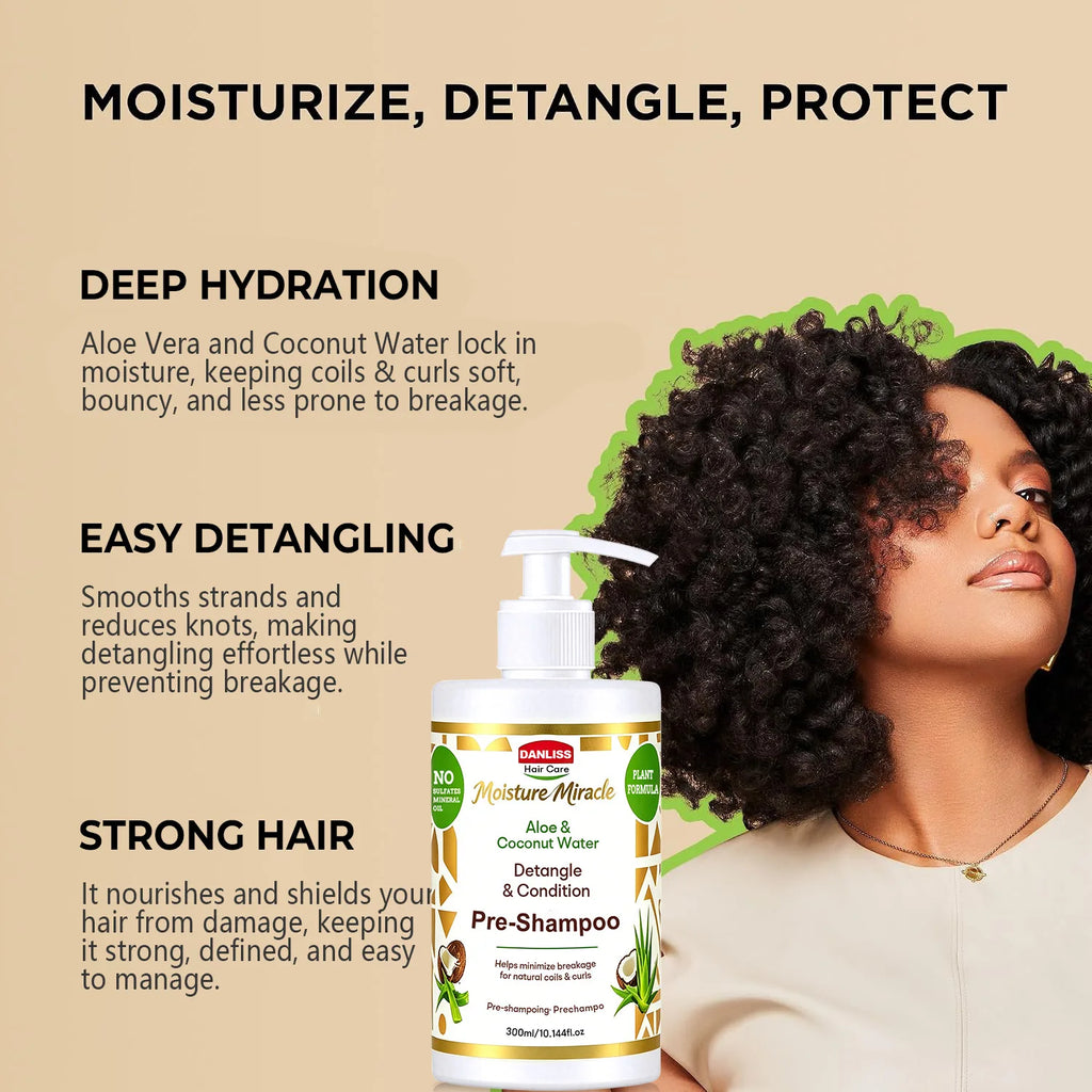 Aloe & Coconut Water Detangle & Condition Pre-Shampoo –Moisture Miracle for Curly Hair Prepare your curls for washing .