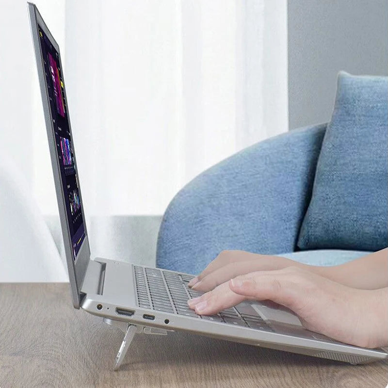 2/4pcs Portable Zinc Alloy Laptop Support Stand With 2 Adjustable Angles Foldable Invisible Laptop Riser For Macbook Notebook