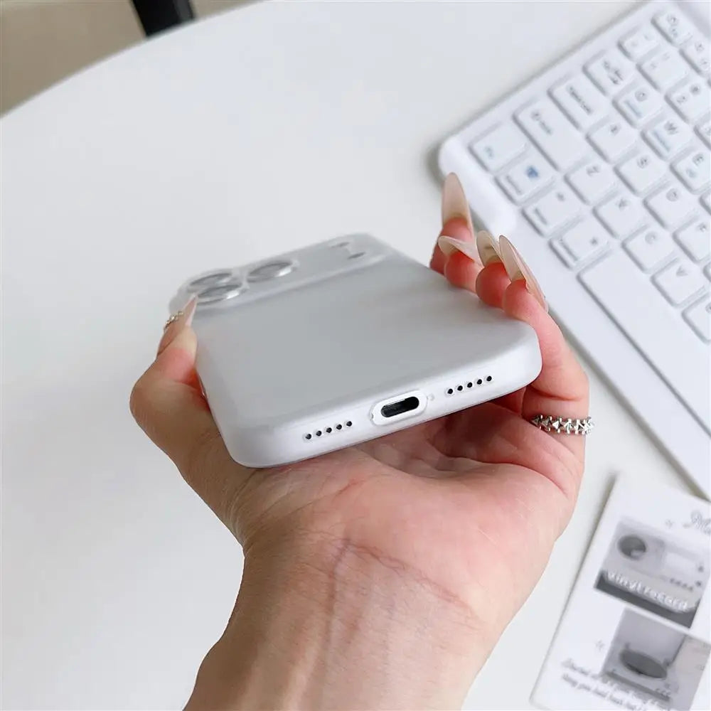 Luxury Slim Translucent Case For iPhone 17 Air 16 15 14 13 12 Pro Max Plus Camera Protect Shockproof Matte Clear TPU Soft Cover