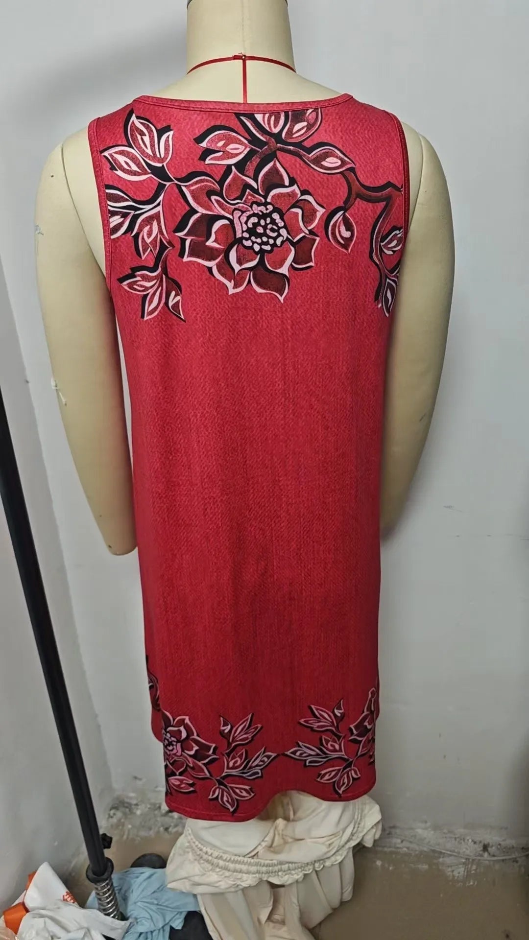 Women's Casual Summer Dress Sleeveless Loose Fit Round Neck Pullover Mid Length 3D Print for Women Beach Camping Hiking Outfit