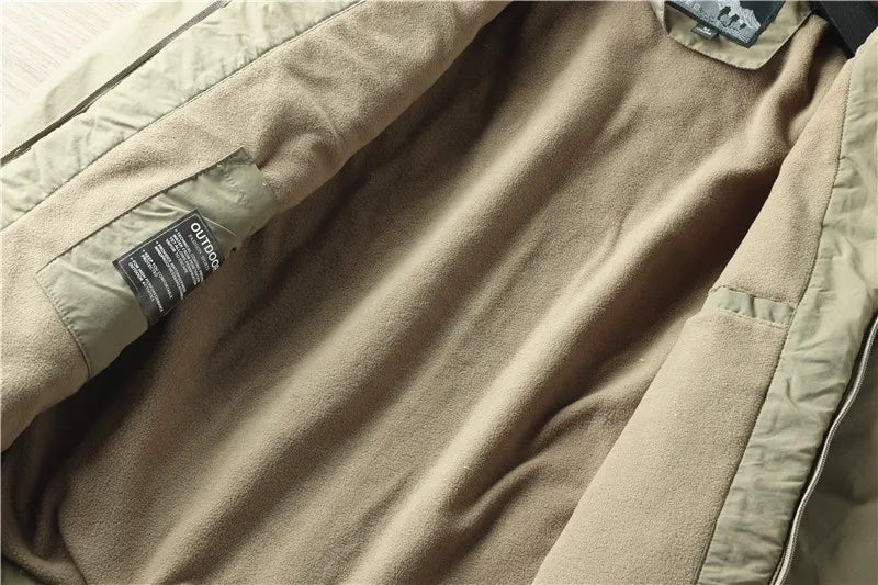 For autumn and winter, men's casual, detachable, hooded, windbreaker, loose and warm jacket