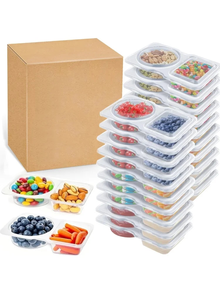 10Pcs Food Storage Containers with Lids Leakproof Stackable Flip Top Plastic Sauce Salad Snack Boxes for Lunch Picnic Office Han