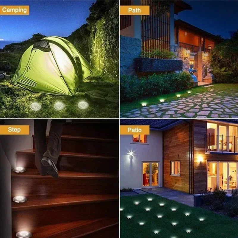 Solar Lights Outdoor Disk Underground Lamp Spotlight Buried Solar Light for Home Garden Lawn Yard Decoration