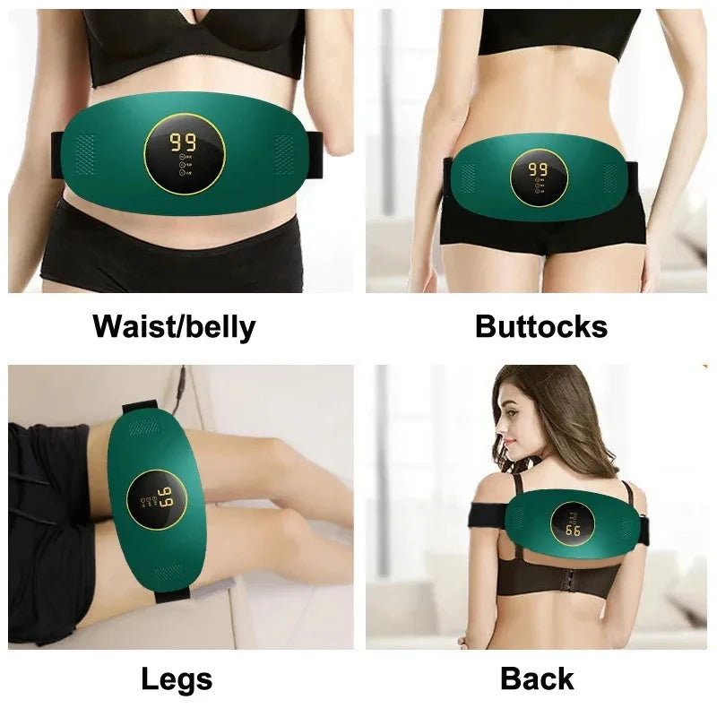 Rechargeable Waist Belt EMS Slimming Massager Fat Burning Body Shaper Vibration Belt for Weight Loss Constipation Relief